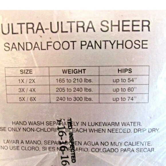 Satin Doll NWT VINTAGE 2 PAIR Size 1X - 2X Ultra Ultra Sheer Pantyhose Ivory - Picture 5 of 5